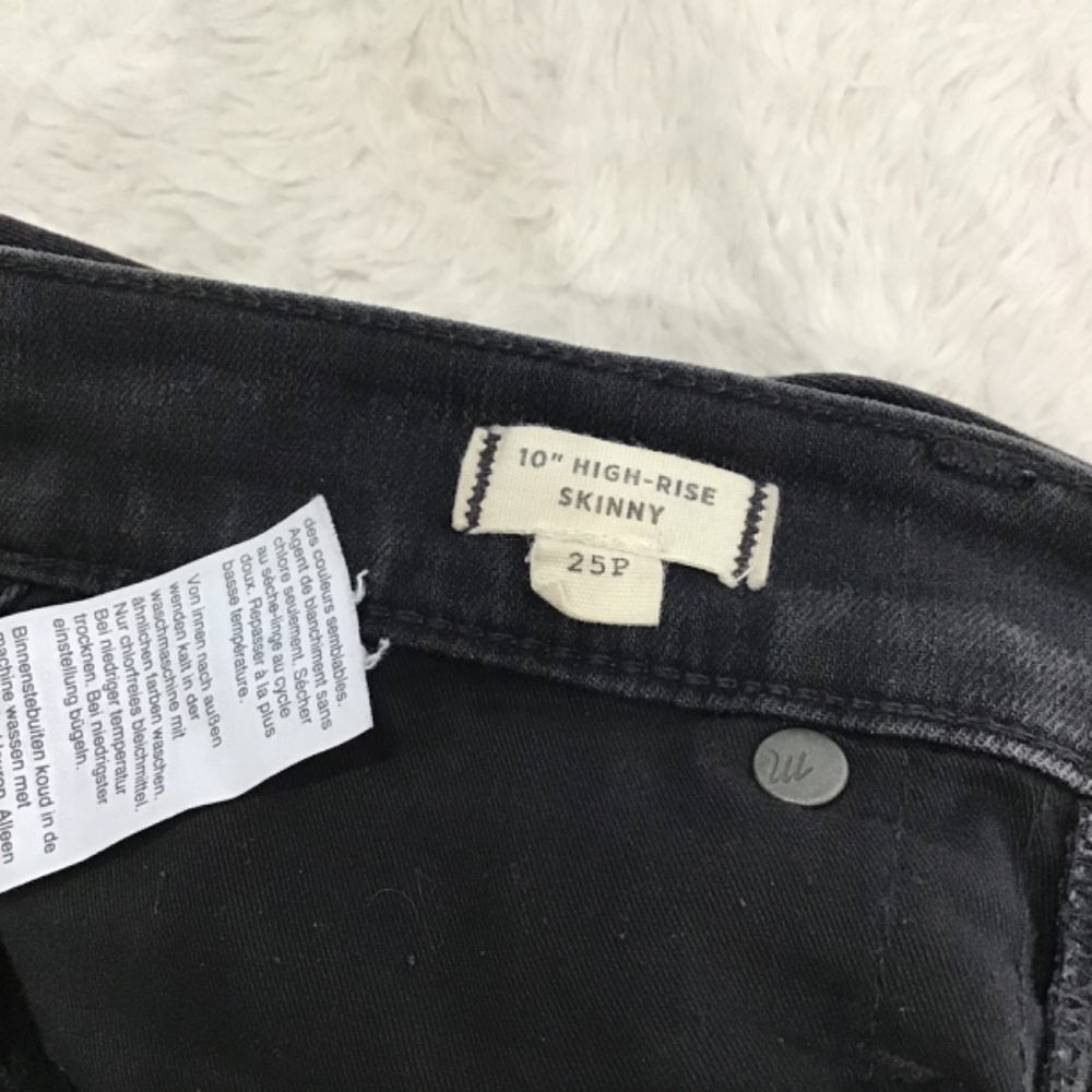 Madewell Women Size 25P 10” High-Rise Skinny Jeans Berkeley Black Button Fly - Picture 7 of 12